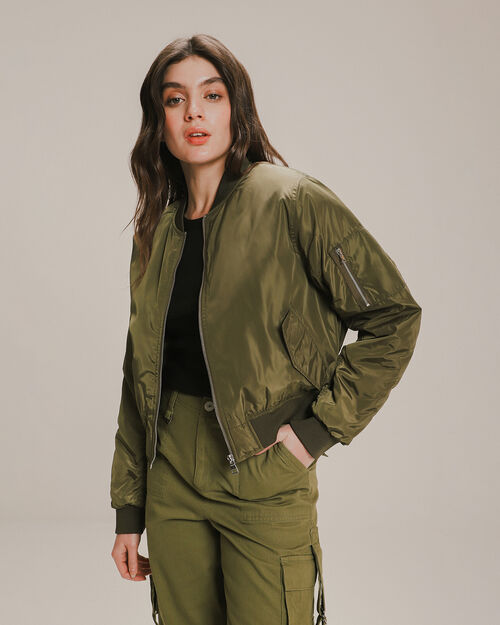 Bomber Satinada Verde
